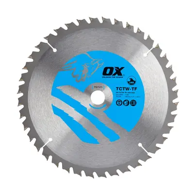 Ox Tools OX-TCTW-TF-1841640 Ox Wood Cutting Thin Kerf Circular Saw Blade 184/16Mm 40 Teeth Atb E