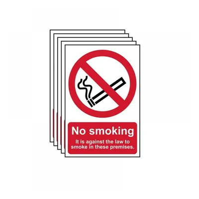 Scan 0567-5 No Smoking In These Premises - Pvc Sign 200 X 300Mm (5 Pack)