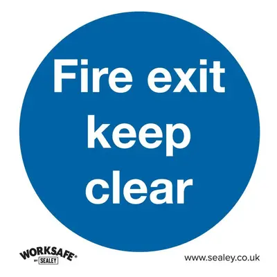 Sealey SS2P10 Mandatory Safety Sign - Fire Exit Keep Clear - Rigid Plastic - Pack Of 10