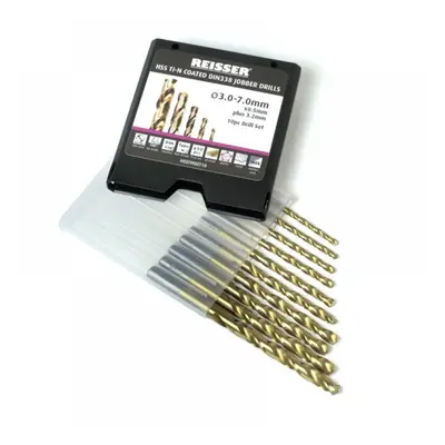 Reisser HSSTINSET10 Hss Titanium Drill Set (10Pc) 3.0-7.0Mm