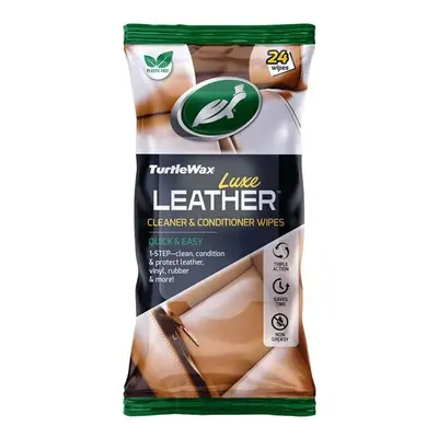 Turtle Wax 54072 Luxe Leather Cleaner & Conditioner Wipes (Pack Of 24)