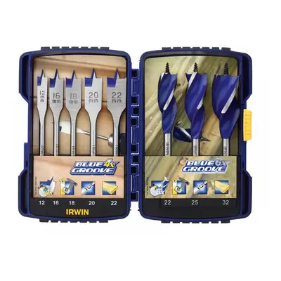 Irwin® 10507593 Blue Groove Auger & Flat Drill Bit Set 8 Piece