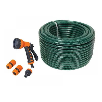 Faithfull 710391665024606 Pvc Garden Hose 50M With Fittings & Spray Gun