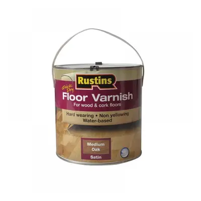 Rustins AFMO2500 Quick Dry Coloured Floor Varnish Medium Oak 2.5 Litre