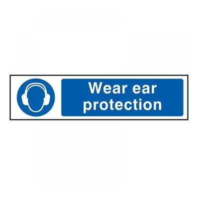 Scan 5016 Wear Ear Protection - Pvc Sign 200 X 50Mm