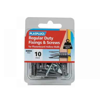 Plasplugs HWRS010 Regular-Duty Fixings & Screws Pack Of 10