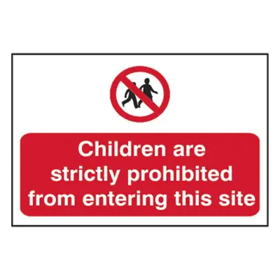 Scan 4054 Children Prohibited From Entering Site - Pvc Sign 600 X 400Mm