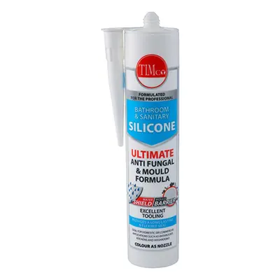 Timco 732750 Bathroom & Sanitary Silicone - White 300Ml Cartridge 1