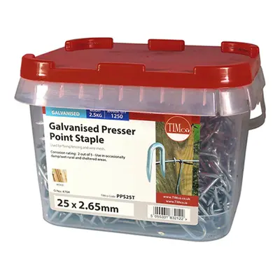 Timco PPS25T Presser Point Staples - Galvanised 25 X 2.65