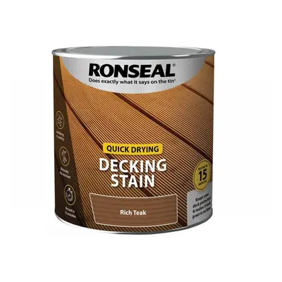 Ronseal 39080 Quick Drying Decking Stain Rich Teak 2.5 Litre