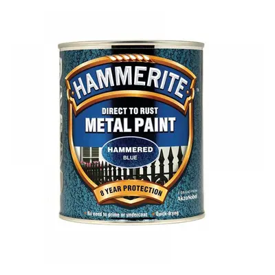 Hammerite 5092938 Direct To Rust Hammered Finish Metal Paint Blue 750Ml