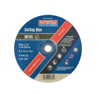 Faithfull Depressed Centre Stainless Steel Cutting Disc 230 X 1.8 X 22.23Mm