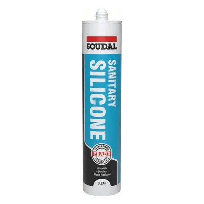 Soudal Sanitary Silicone Clear 290Ml cartridge 6