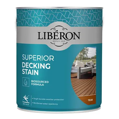 Liberon 126118 Superior Decking Stain Teak 2.5 Litre