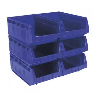 Sealey TPS56B Plastic Storage Bin 310 X 500 X 190Mm - Blue Pack Of 6