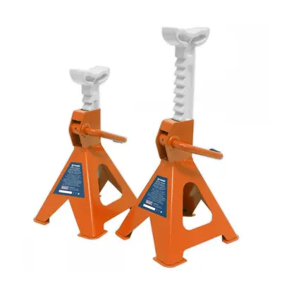 Sealey VS2002OR Axle Stands (Pair) 2 Tonne Capacity Per Stand Ratchet Type - Orange