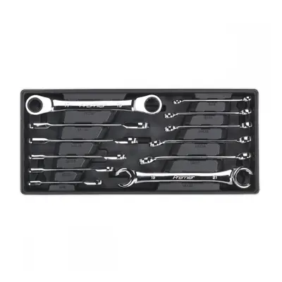 Sealey TBT13 Tool Tray With Flare Nut & Ratchet Ring Spanner Set 12Pc