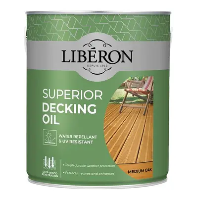 Liberon 126104 Superior Decking Oil Medium Oak 2.5 Litre