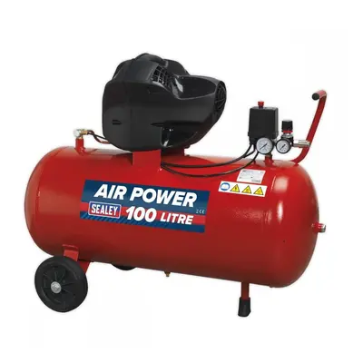 Sealey SAC10030F Air Compressor 100L V-Twin Direct Drive 3Hp Oil Free