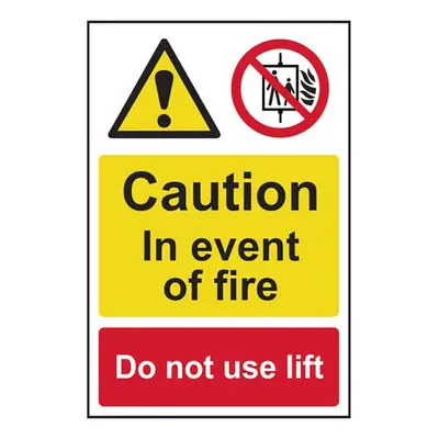 Scan 1180 Caution Event Of Fire Do Not Use Lift - Pvc Sign 200 X 300Mm