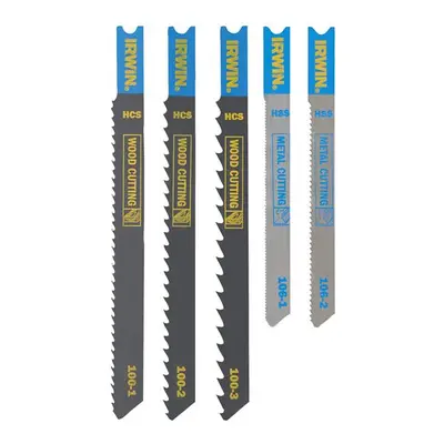 Irwin® IW1014502 Hcs/Hss U-Shank Jigsaw Blade Set 5 Piece