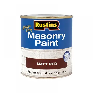 Rustins MASPR500 Quick Dry Masonry Paint Matt Red 500Ml