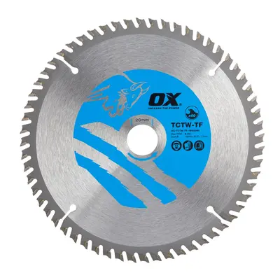 Ox Tools OX-TCTW-TF-1602060 Ox Wood Cutting Thin Kerf Circular Saw Blade 160/20Mm 60 Teeth Atb E