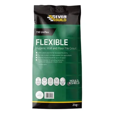 Everbuild Sika 695765 730 Uniflex Hygienic Tile Grout White 2.5Kg