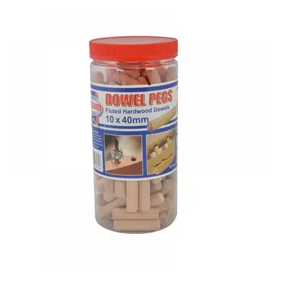 Faithfull Wood Dowels Fluted 40 X 10Mm (Tub 100)