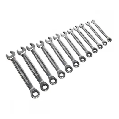 Sealey AK63922 Ratchet Combination Spanner Set 12Pc - Metric - Platinum Series