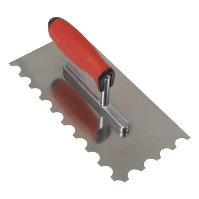 Sealey T6701 Stainless Steel 270Mm Semicircle Tooth Trowel - Rubber Handle - Aluminium Foot