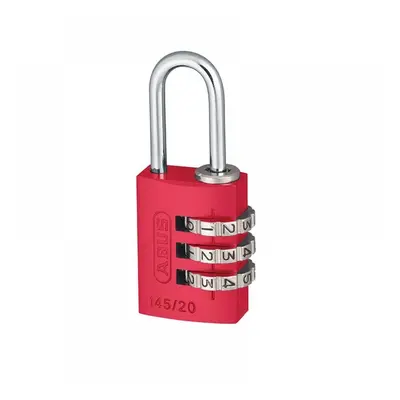 Abus Mechanical 46569 145/20 20Mm Aluminium Combination Padlock Red 46569