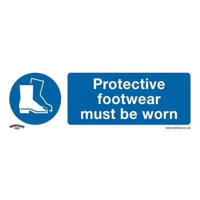 Sealey SS7P10 Mandatory Safety Sign - Protective Footwear Must Be Worn - Rigid Plastic - Pack Of