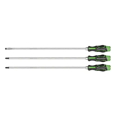 Sealey AK4942HV Extra-Long Hammer-Thru Screwdriver Set Hi-Vis Green 450Mm 3Pc