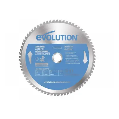 Evolution T255TCT-70MS Thin Steel Cutting Mitre Saw Blade 255 X 25.4Mm X 70T