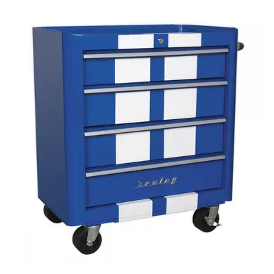 Sealey AP28204BWS Rollcab 4 Drawer Retro Style - Blue With White Stripes