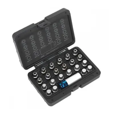 Sealey SX210 Locking Wheel Nut Key Set 23Pc - Vag