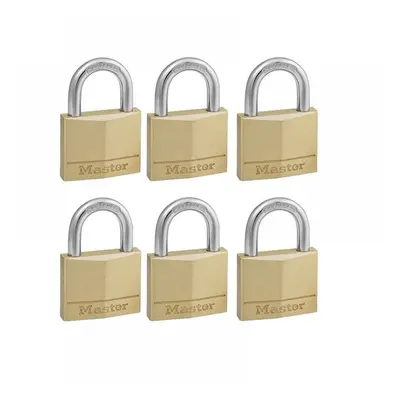 Master Lock 140EURSIX Solid Brass 40Mm Padlock 4-Pin - Keyed Alike X 6