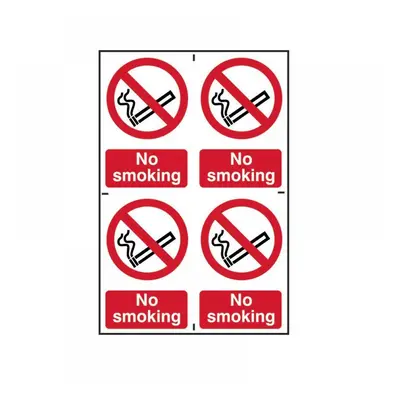 Scan 0552 No Smoking - 4 Pvc Signs 100 X 150Mm