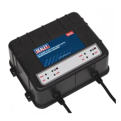 Sealey MBC250 Two Bank 6/12V 10A (2 X 5A) Auto Maintenance Charger