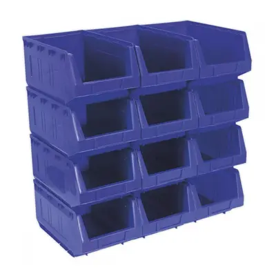 Sealey TPS412B Plastic Storage Bin 210 X 355 X 165Mm - Blue Pack Of 12