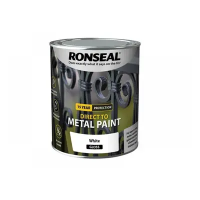 Ronseal 39198 Direct To Metal Paint White Gloss 750Ml