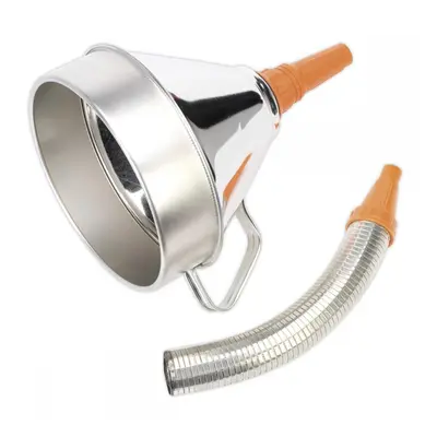 Sealey FM20F Funnel Metal With Flexible Spout & Filter Ø200Mm