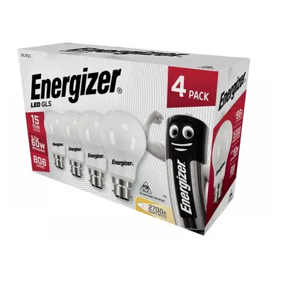 Energizer® S14056 Led Bc (B22) Opal Gls Non-Dimmable Bulb Warm White 806 Lm 8.2W (Pack 4)