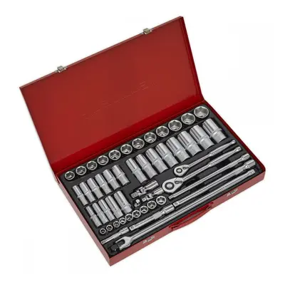 Sealey AK6942 Socket Set 50Pc 3/8in & 1/2inSq Drive 6Pt Walldrive® - Metric