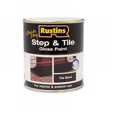 Rustins STBLW250 Quick Dry Step & Tile Paint Gloss Black 250Ml