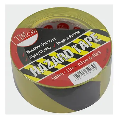 Timco HAZT Hazard Tape - Yellow & Black 33M X 50Mm Roll 1