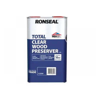 Ronseal 38589 Trade Total Wood Preserver Clear 5 Litre