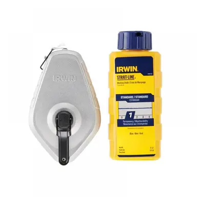 Irwin® Strait-Line® 10507683 Aluminium 30M Chalk Line & Blue Chalk Pack