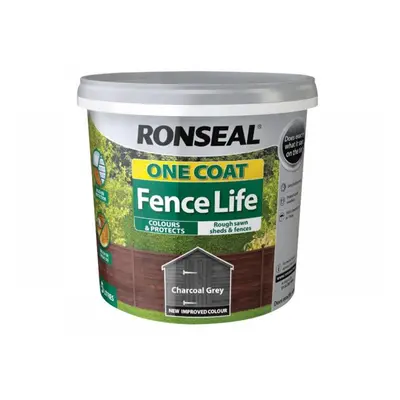 Ronseal 38876 One Coat Fence Life Charcoal Grey 5 Litre